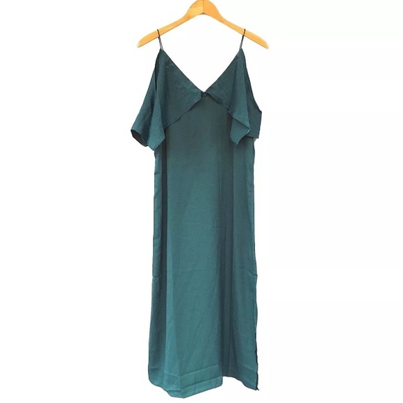 NSR Dresses Nsr Napean Sea Rd Teal Blue Satin Maxi Dress Poshmark